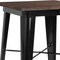 Flash Furniture Square Square Black Metal Bar Table, 23.5", 23.5" W, 23.5" L, 42" H, Wood, Wood Grain CH-31330-40M1-BK-GG - alternate 2